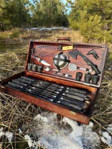 Набір шампурів у дерев'яному кейсі з 65 предметів