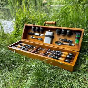 Набір шампурів у дерев'яному кейсі з 28 предметів