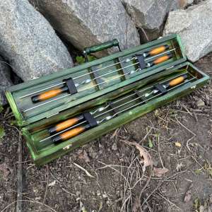 Набір шампурів у дерев'яному кейсі з 6 предметів