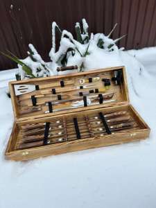 Набір шампурів у дерев'яному кейсі з 24 предметів