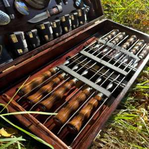 Набір шампурів у дерев'яному кейсі з 66 предметів