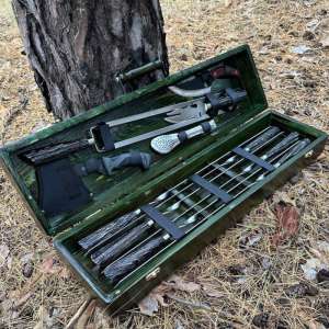 Набір шампурів у дерев'яному кейсі з 11 предметів