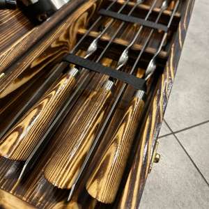 Набір шампурів у дерев'яному кейсі з 23 предметів