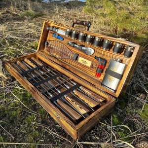 Набір шампурів у дерев'яному кейсі з 21 предметів