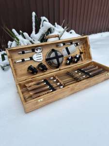 Набір шампурів у дерев'яному кейсі з 20 предметів