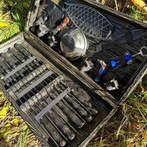 Набір шампурів у дерев'яному кейсі з 36 предметів