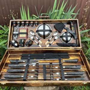 Набір шампурів у дерев'яному кейсі з 50 предметів