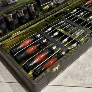 Набір шампурів у дерев'яному кейсі з 24 предметів