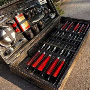 Набір шампурів у дерев'яному кейсі з 66 предметів