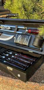 Набір шампурів у дерев'яному кейсі з 20 предметів