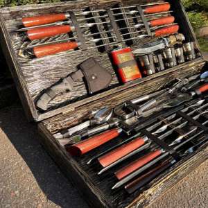 Набір шампурів у дерев'яному кейсі з 66 предметів