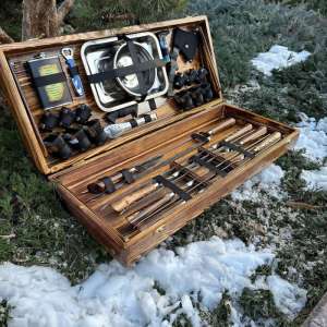 Набір шампурів у дерев'яному кейсі з 33 предметів