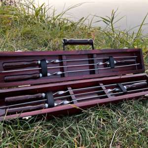 Набір шампурів у дерев'яному кейсі з 6 предметів