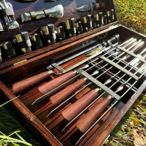 Набір шампурів у дерев'яному кейсі з 49 предметів