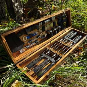 Набір шампурів у дерев'яному кейсі з 30 предметів
