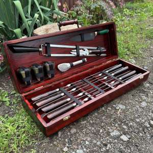 Набір шампурів у дерев'яному кейсі з 20 предметів