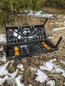 Набір шампурів у дерев'яному кейсі з 55 предметів