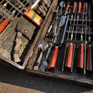 Набір шампурів у дерев'яному кейсі з 66 предметів