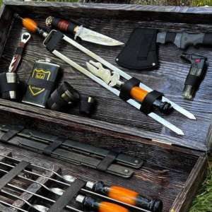 Набір шампурів у дерев'яному кейсі з 26 предметів