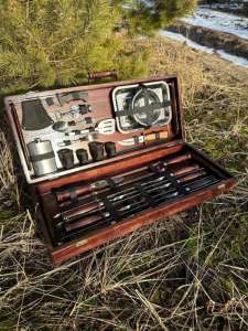 Набір шампурів у дерев'яному кейсі "ЛЕВ"