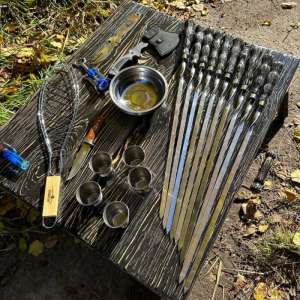 Набір шампурів у дерев'яному кейсі з 36 предметів