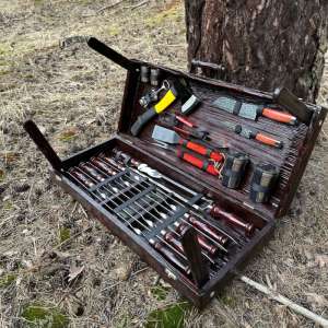 Набір шампурів у дерев'яному кейсі з 33 предметів