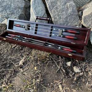 Набір шампурів у дерев'яному кейсі з 6 предметів