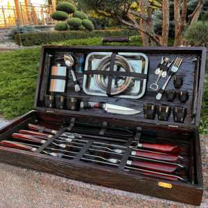 Набір шампурів у дерев'яному кейсі з 44 предметів