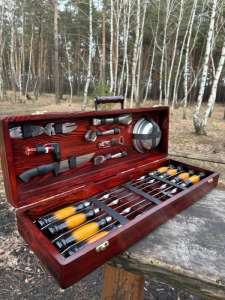 Набір шампурів у дерев'яному кейсі з 36 предметів