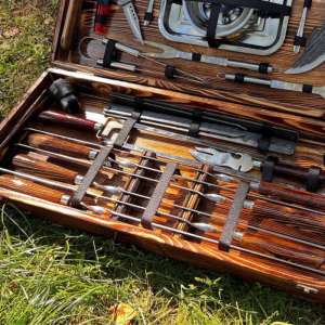 Набір шампурів у дерев'яному кейсі з 41 предметів