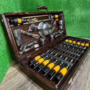 Набір шампурів у дерев'яному кейсі з 77 предметів