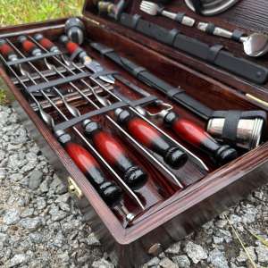 Набір шампурів у дерев'яному кейсі з 50 предметів
