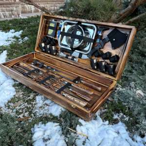 Набір шампурів у дерев'яному кейсі з 33 предметів