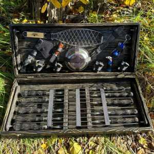 Набір шампурів у дерев'яному кейсі з 36 предметів