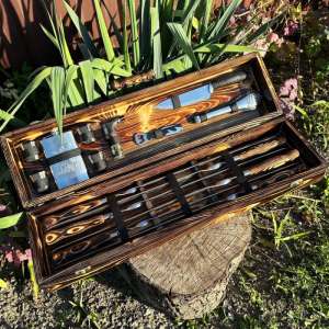 Набір шампурів у дерев'яному кейсі з 17 предметів