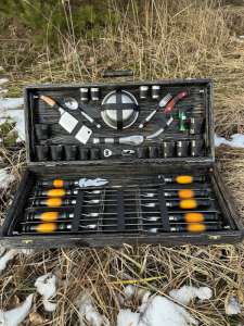 Набір шампурів у дерев'яному кейсі з 55 предметів