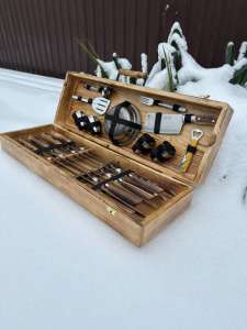 Набір шампурів у дерев'яному кейсі з 20 предметів