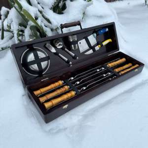Набір шампурів у дерев'яному кейсі з 32 предметів