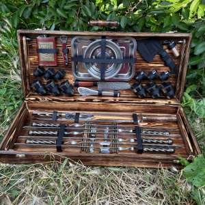 Набір шампурів у дерев'яному кейсі з 33 предметів