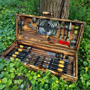 Набір шампурів у дерев'яному кейсі з 50 предметів