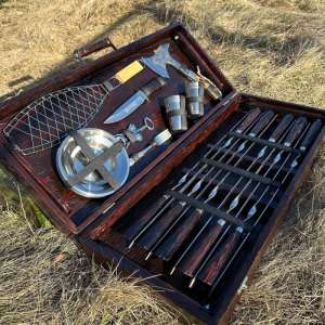 Набір шампурів у дерев'яному кейсі з 44 предметів