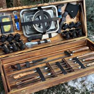 Набір шампурів у дерев'яному кейсі з 33 предметів