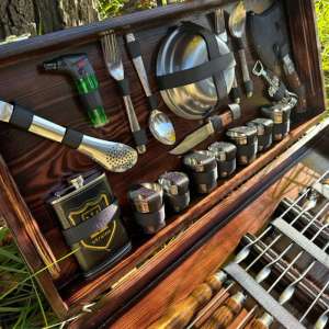 Набір шампурів у дерев'яному кейсі з 66 предметів