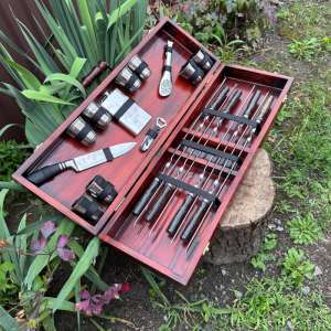 Набір шампурів у дерев'яному кейсі з 20 предметів