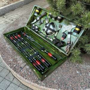 Набір шампурів у дерев'яному кейсі з 45 предметів