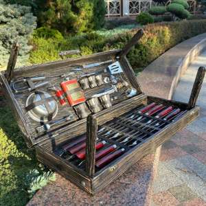 Набір шампурів у дерев'яному кейсі з 66 предметів