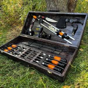 Набір шампурів у дерев'яному кейсі з 26 предметів