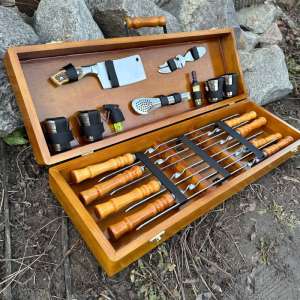 Набір шампурів у дерев'яному кейсі з 21 предмета