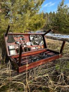 Набір шампурів у дерев'яному кейсі з 44 предметів