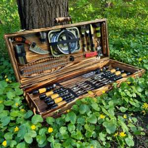 Набір шампурів у дерев'яному кейсі з 50 предметів